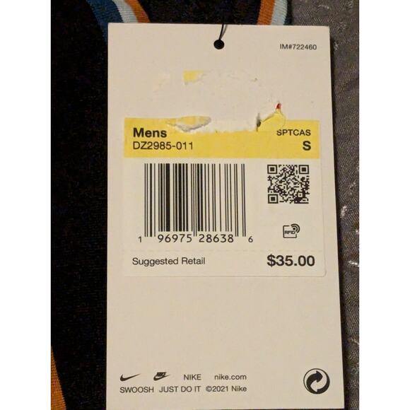 Nike Sportswear Club Stripe Embroidered Logo T-Shirt Tee Men's S DZ2985-011 - Picture 9 of 9